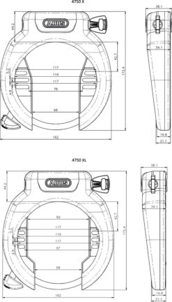 ABUS Rahmenschloss 4750 -E-Bike Zubehör Verkauf abus rahmenschloss 4750 schluessel