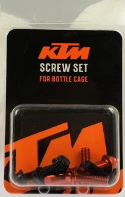 KTM Flaschenhalter Schraubenset 2x4 Stück Schwarz/orange -E-Bike Zubehör Verkauf ktm flaschenhalter schraubenset packaging